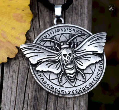 Gothic Death Moth Pendant Necklace