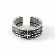 Unisex Silver Starry Night Punk Gothic Adjustable Open Ring Retro Art Jewelry Gift for Men And Women