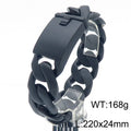 Classic 24MM Width Curb Cuban Link Chain Men Bracelet for Man Matte Brushed Stainless Steel Men's Bracelets Massive