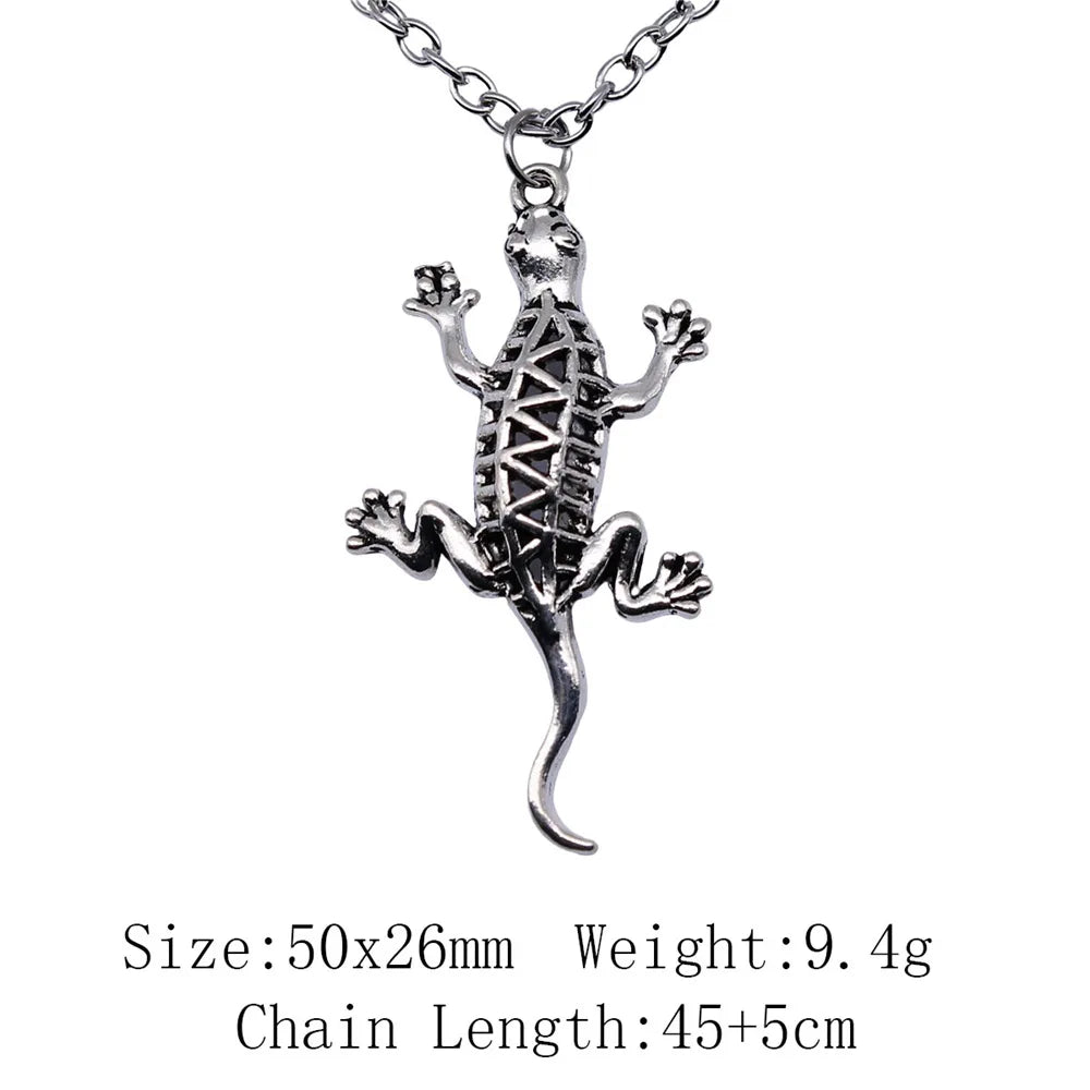 Cold Blooded Reptile Lizard Gecko Chameleon Pendant Necklace For Women Men
