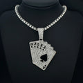 Iced Out Poker Card Cuban Pendant — Gold