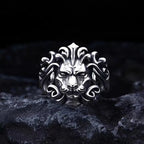 Retro Lion Open Ring — Silver