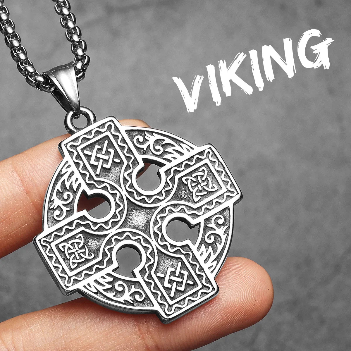 Viking Celtic Stainless Steel Pendant Necklace