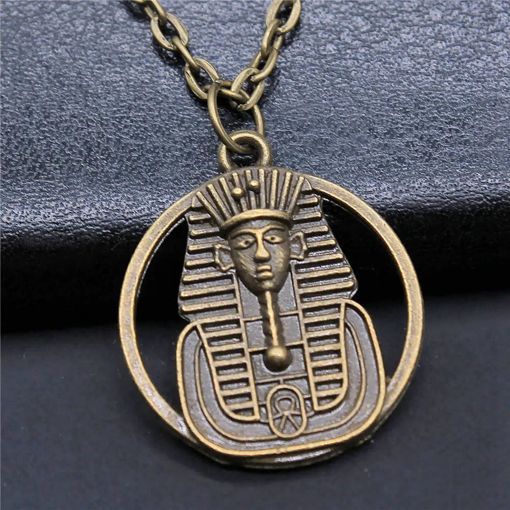 Vintage Chief Pharaoh Necklace On The Neck 43Cm Chain Girl Jewellery Beach Art Supplies