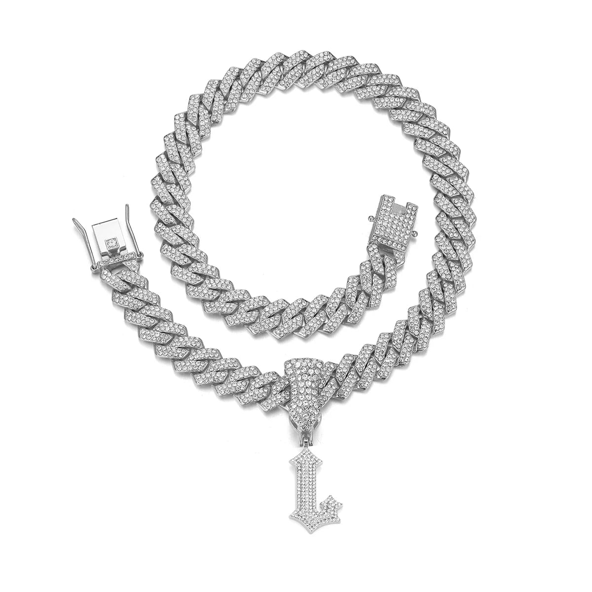 Fashion Shining A-Z Letter Pendant Zircon Inlaid Charm Necklace 26 Initial Alphabet Name Clavicle Chain Party Jewelry Gift