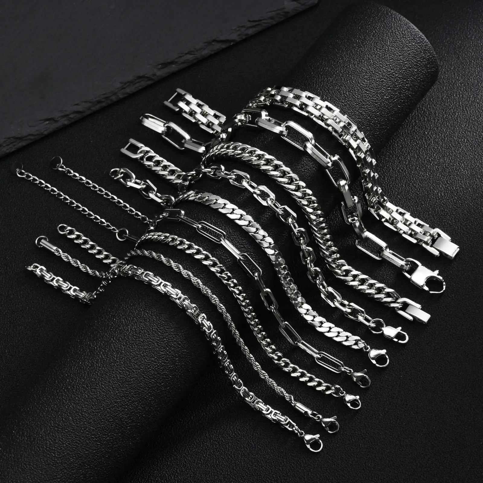Braided Link Chain Bracelet — Silver