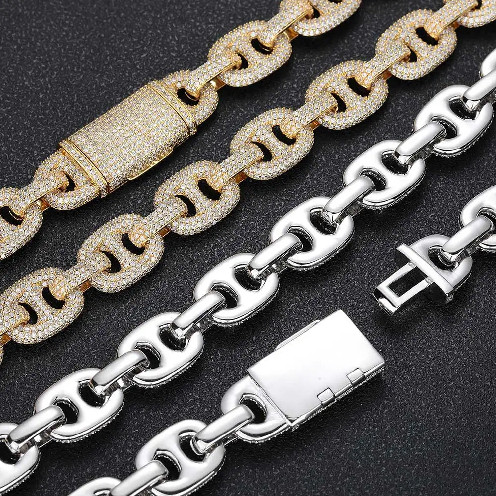 Iced Out Cuban Chain Necklace Stainless Steel 16MM
