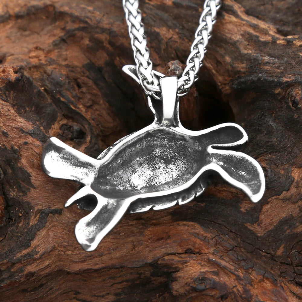 Turtle Pendant — Stainless Steel