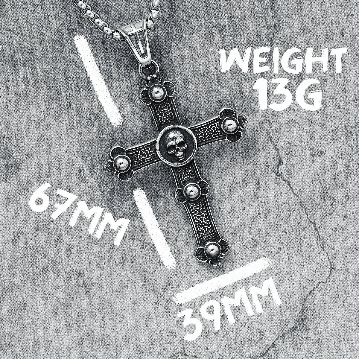 316L Stainless Steel Cross Necklaces Skull Men Pendant Top Quality Chain Religion Rock Punk Rap for Biker Male Jewelry Best Gift