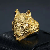Punk Chunky Wolf Head Ring 19mm — Stainless Steel