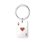 Lucky Spades Heart Ace Poker Card Keychain — Zinc Alloy