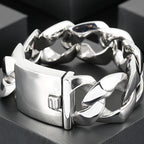 Cool 31MM Hip Hop Cuban Chain Bracelet Men's High Polished Solid Stainless Steel Jewelry Gift Logo Laser Engraving