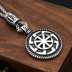Nordic Steel Pendant Slavic Kolovrat 316L Vintage