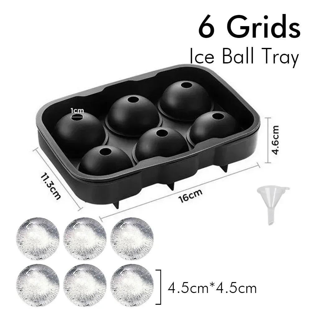 Ice Cube Tray Silicone Ice Ball Freezer Mold Square Ice Cube Maker with Lid 4/6/8 Grids for Whiskey Cocktail Coffee