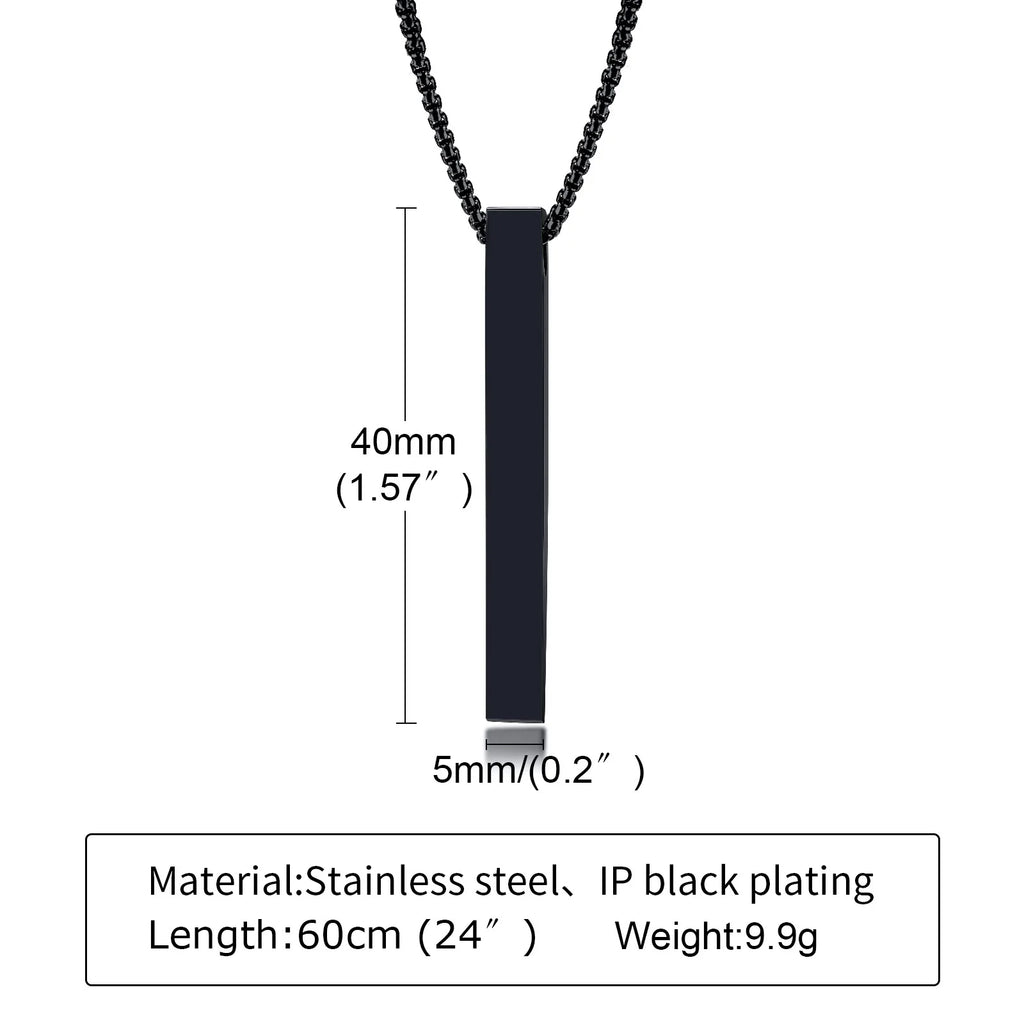 Pillar Bar Pendant Necklace — Stainless