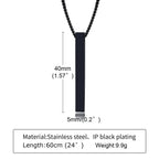 Pillar Bar Pendant Necklace — Stainless