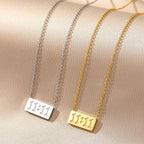 11:11 Rectangle Pendant Necklace men women Fine Stainless Steel 18K Gold Plated Necklace Choker Luxury Jewelry Couple Gifts