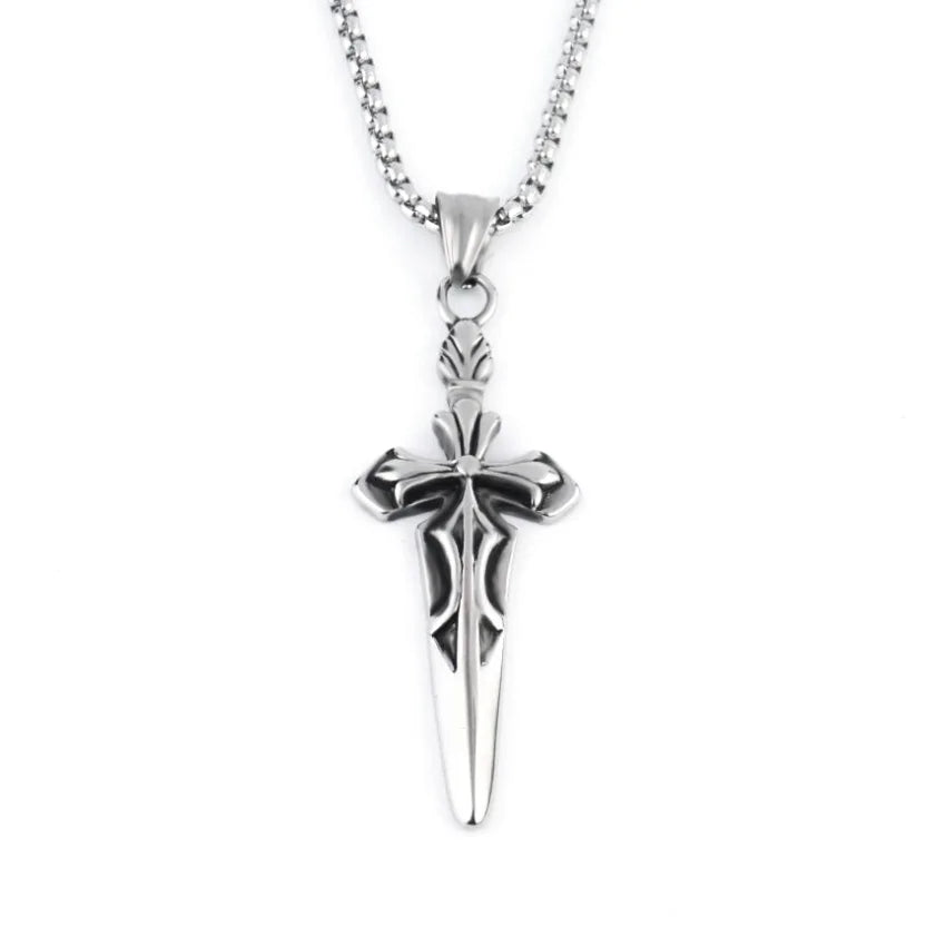 Cross Steel Pendant European American Versatile