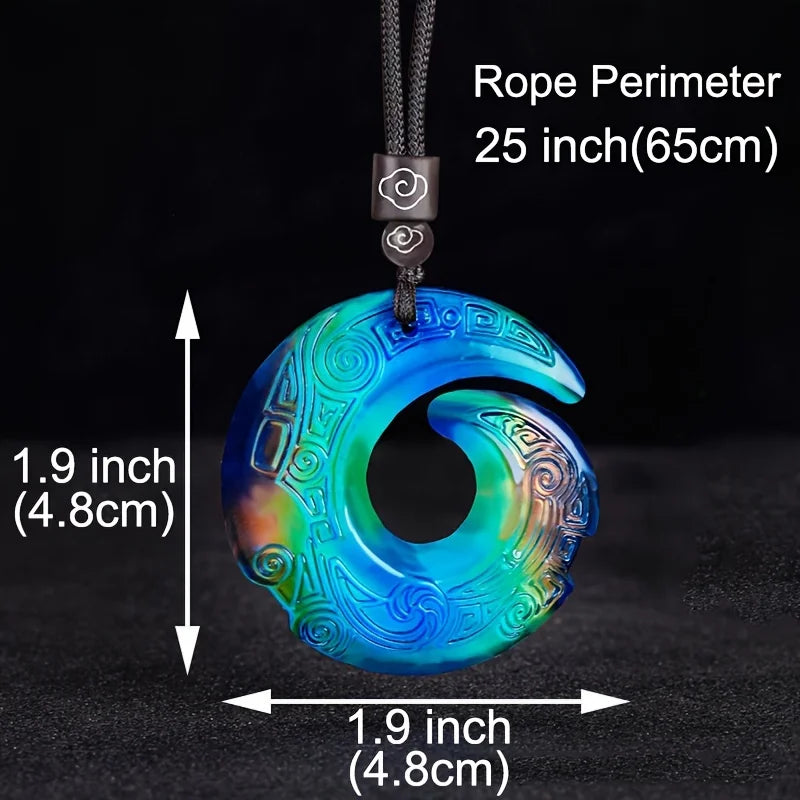 Super Cool Thermochromic Pendant Mysterious Lucky Time Necklace Brings Luck Fortune Awesome Color Changing Trendy