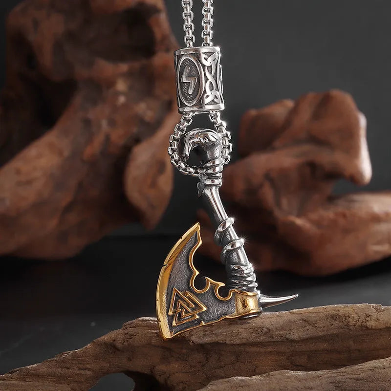 Vegvisir Nordic Rune Compass Pendant Necklace — Zinc Alloy