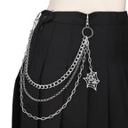 Punk Metal Cross Rivet Layered Chain Keychains for Men Women Waist Key Chain Wallet Jeans Hip-hop Pants Belt Jewelry