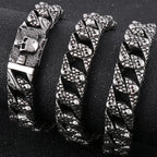 Gothic Skull Link Chains Necklace for Men Punk Stainless Steel Statement Halloween Skeleton Jewelry Accessories Men's