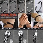 U7 Stainless Steel 6mm Wide Twristed Cable Open Bangle Cuff for Man Skull Dragon Long Charm End Rock Gothic Punk Jewelry Gift