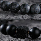 Block Volcanic Lava Stone Bracelet Men Black Classic Matte Obisidian Labradorite Bead Jewelry Women Birthday Gift for