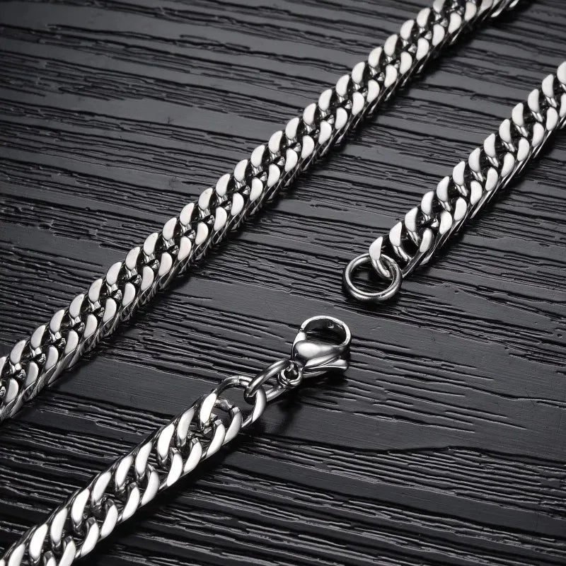 Thick Cuban Chain Necklace 8-14mm — Stainless Steel