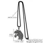 Gold Pendant Horsehead Animal Hollow Out