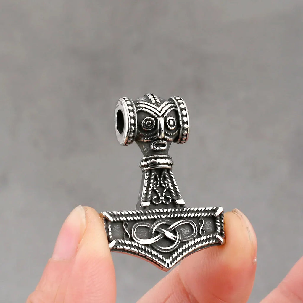 Fashion Viking Anchor Mjolnir Necklace Stainless Steel Men's Celtic Knot Hip Hop Amulet Pendant Vintage Charms Jewelry