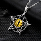 Antique Evil Eye Pendant Necklace For Women Men Creative Punk Hollow Star Colorful Eyeball Connect Choker Chain Jewelry