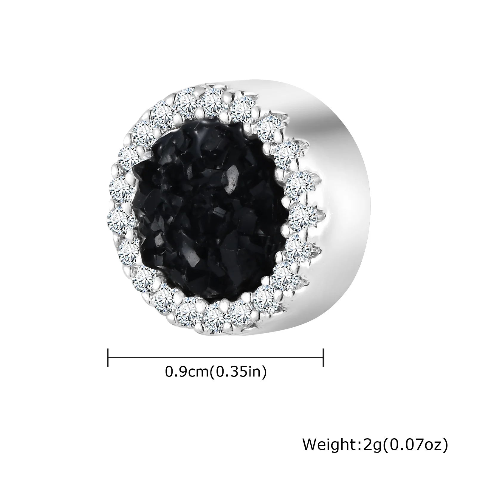 Iced Out Rhinestone Magnetic Ear Clip — Stainless Steel