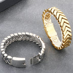 V-Shaped Snake Bone Chain Bracelet for Man High Polished 316l Stainless Steel Men's Bracelets Punk Rock Statement