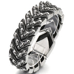 Gothic 25MM Width Skull Head Link Chain Bracelet for Men 316L Stainless Steel Men's Bracelets Punk Rock Jewelry