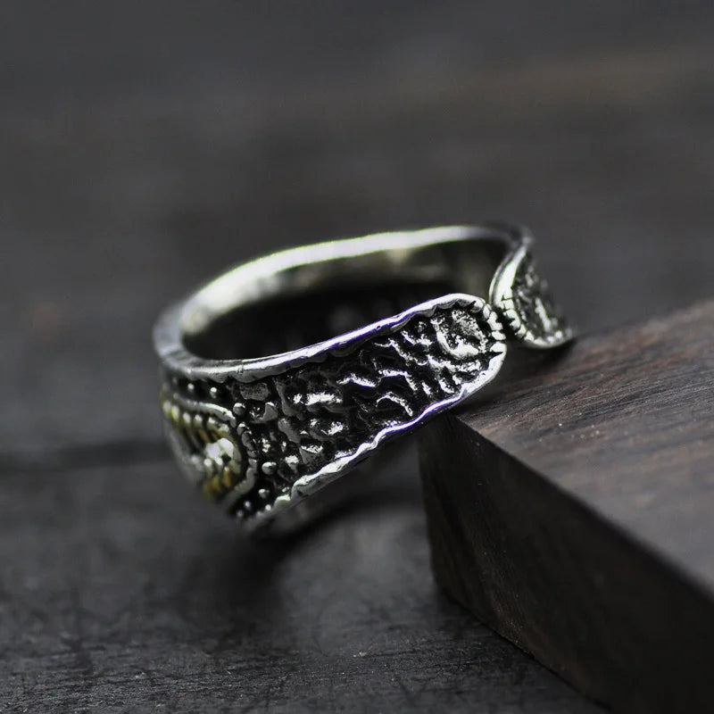 Retro Devil Teeth Denture Ring For Men Punk Gothic Rock Hiphop Open Ring Designer Jewelry Biker Accessories Unisex Gift
