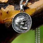 Double-Sided Skeleton Pendant Necklace — Stainless