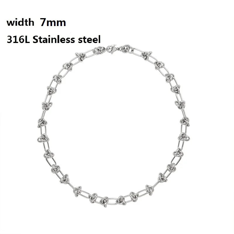 316L Stainless Steel Cuban Chain Bracelet for Men Women Figaro Vintage Metal Viking Kpop Pulseras Emo Cute Luxury