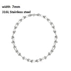 316L Stainless Steel Cuban Chain Bracelet for Men Women Figaro Vintage Metal Viking Kpop Pulseras Emo Cute Luxury