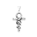 Snake Cross Pendant — Stainless Steel