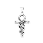 Snake Cross Pendant — Stainless Steel