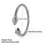 My Shape Viking Animal Cuff Bangles for Men Punk Wolf Lion Leopard Skeleton Stainless Steel Bracelet Nordic Vintage