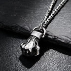 Retro Strength Fist Hand Pendant Necklace Stainless Steel Clenched Fist Hand Amulet Pendant Unisex Gothic Hip Hop