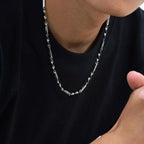 Mobius Bamboo Cross Link Chain Necklace 3mm — Stainless Steel