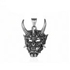 Gothic Stainless Steel Fang Demon Mask Pendant Necklace Retro Punk Style Biker Monster Skull Necklace Men Chain Jewelry Gift
