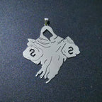 Large Haunted Pendant Necklace — Stainless Steel, 30 Inch
