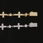 Gold Cross Iced Out Chain Bracelet 5MM