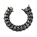 Hip Hop Black Color Stainless Steel Dense Cuban Miami Link Chain Necklaces for Men Bling Rapper jewelry Drop Shipping