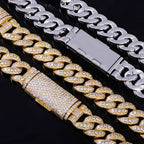 Iced Out Cuban Bracelet Stainless Steel 18MM 3-Row