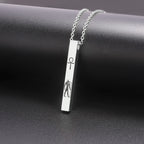 Lemegeton Egyptian Cat Goddess Bastet Necklace Stainless Steel Ancient Egypt Ankh Cross Symbol Necklaces Square Amulet